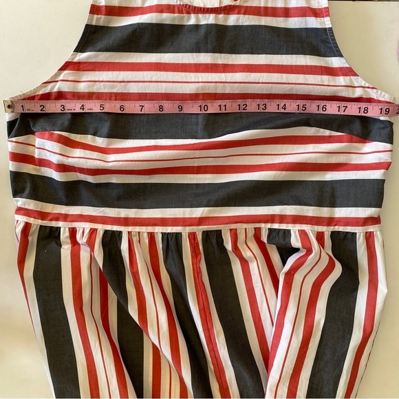 Anthropologie || Maeve Striped Wide-Leg Jumpsuit Red White Large - Picture 7 of 11